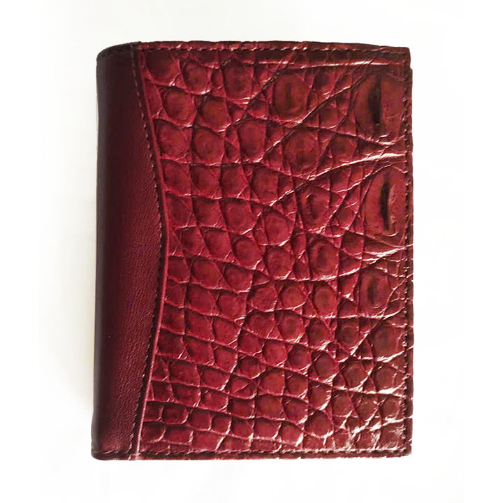 Ví đứng cá sấu hoa cà nối da 14 ngăn thẻ hồng tím 1080