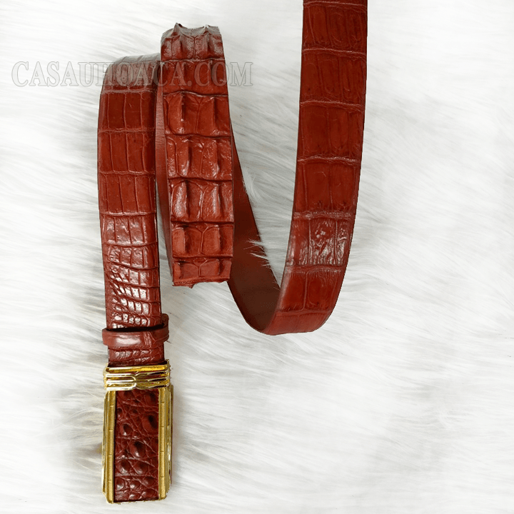 Thắt lưng cá sấu hoa cà gai 3.5 cm - 3185