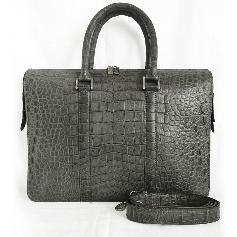 Túi xách da cá sấu hoa cà công sở màu xám - 0216